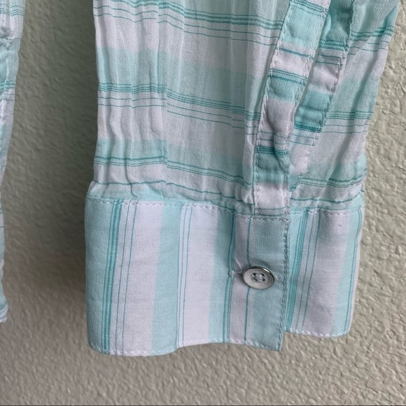 Columbia Sportswear Teal Plaid Long Sleeve Button Down Shirt Size Medium - Picture 5 of 8